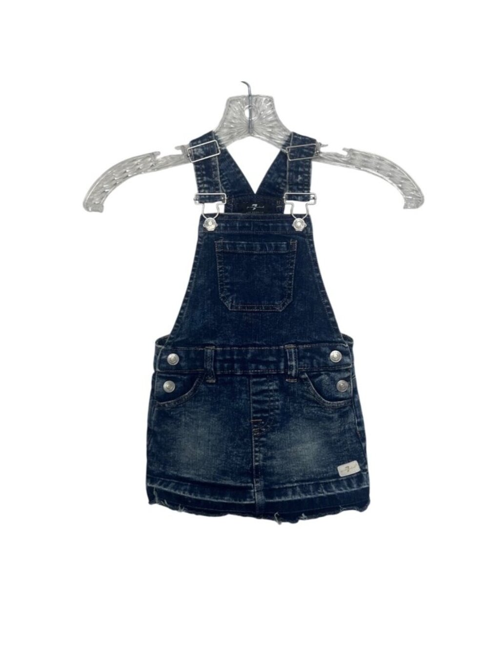 7 For All Mankind Baby Girl Denim Dress Overalls Size 18M Months Adjustable Stra